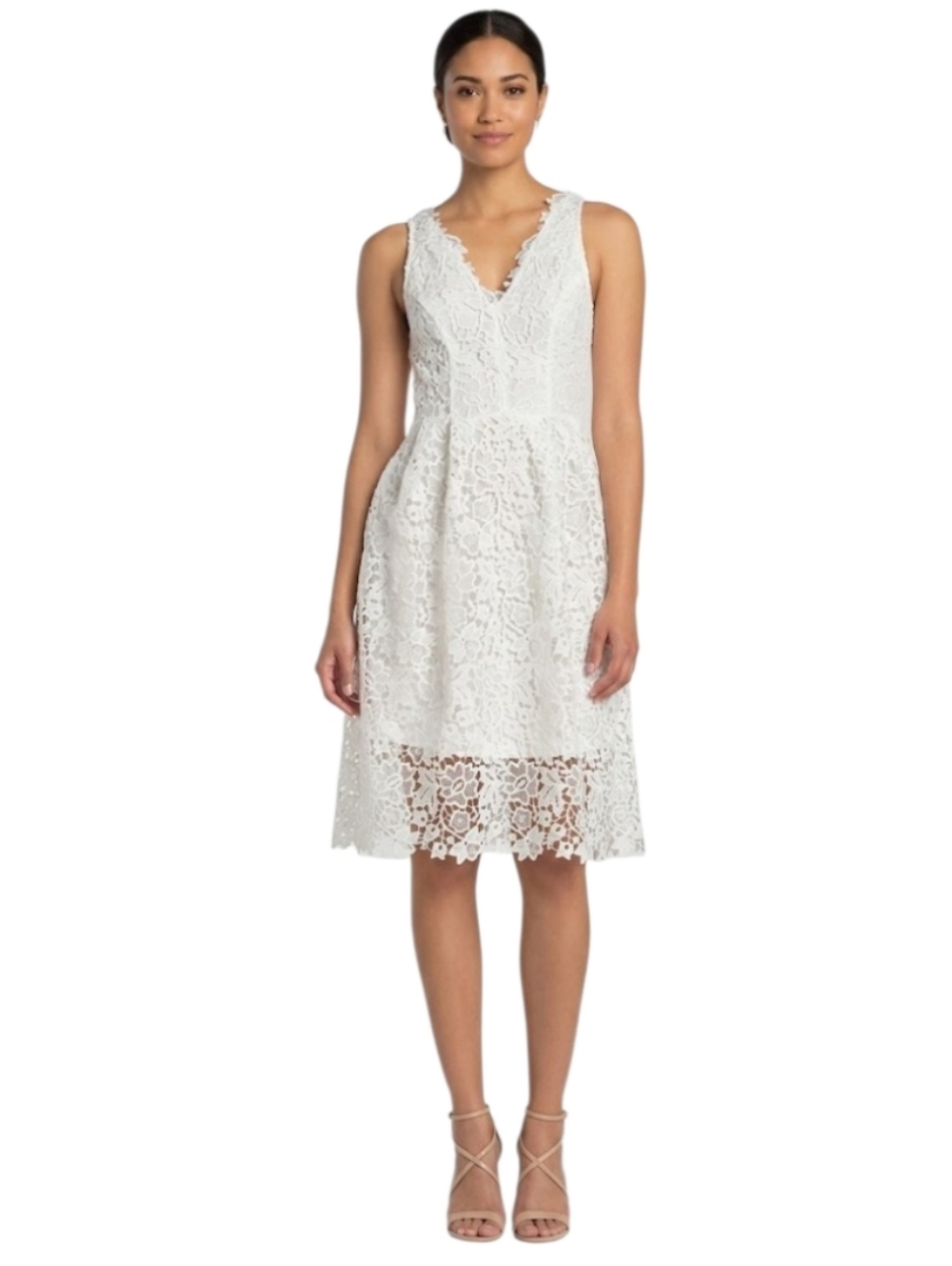 NWT ASTR‎ The Label White Lace Midi Dress Size Medium